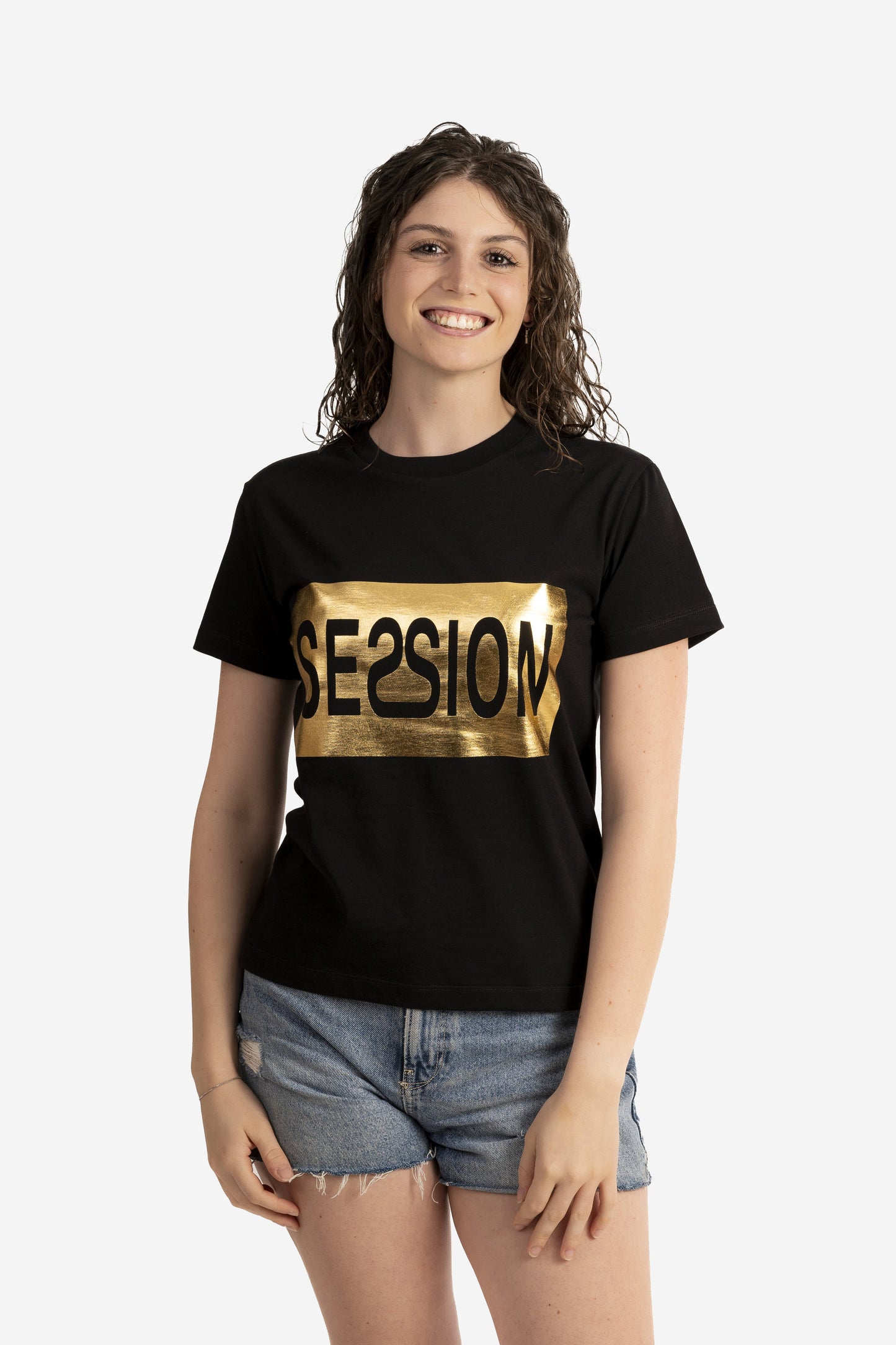 T-shirt con box Session oro