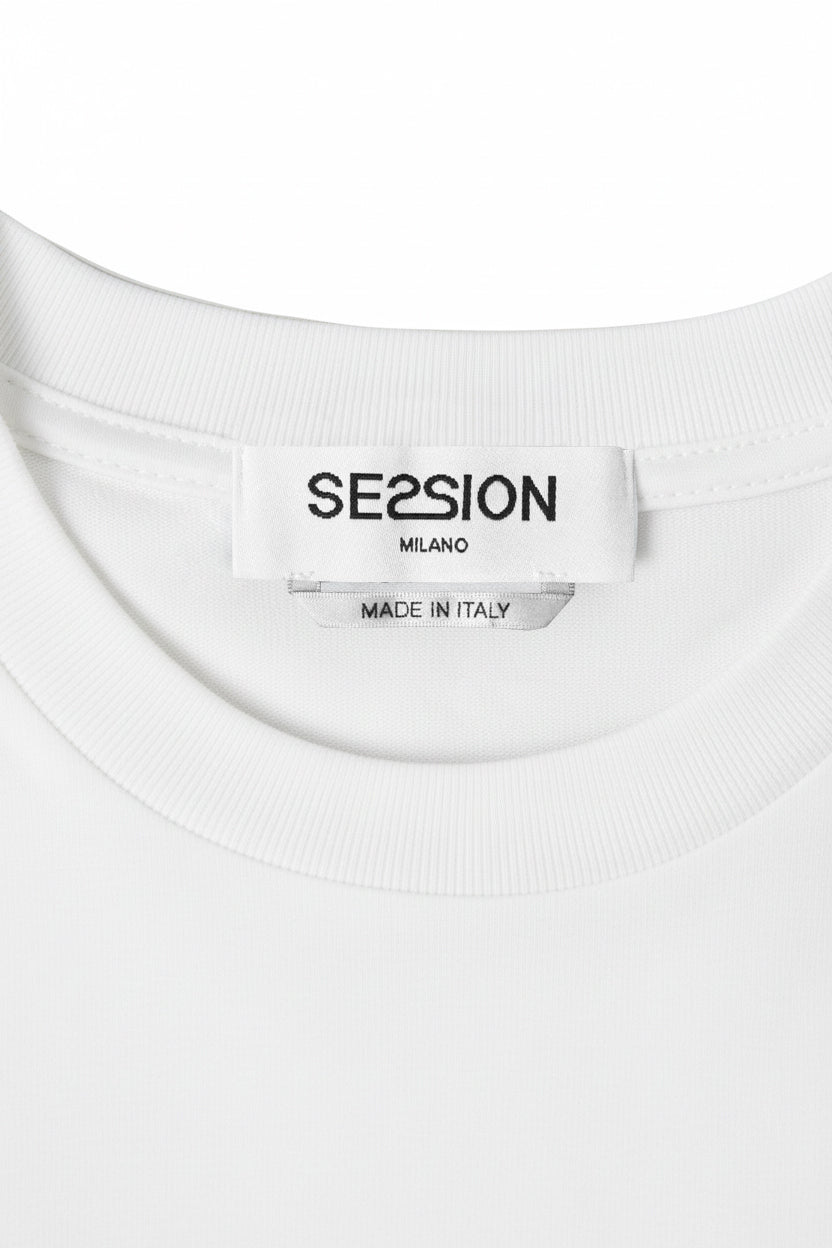 T-shirt con logo pennellato