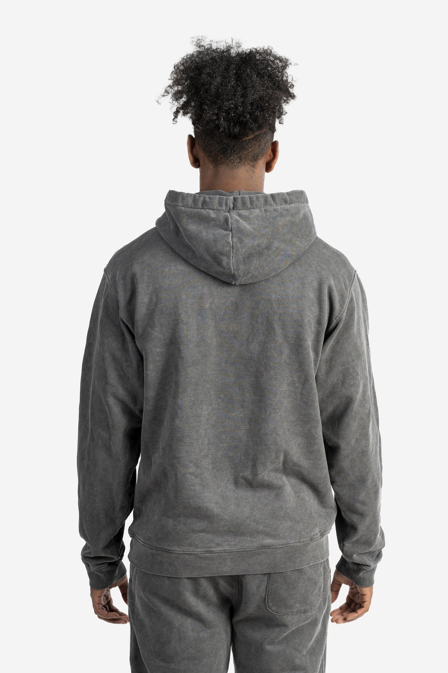 Felpa marmorizzata over size con logo embossed