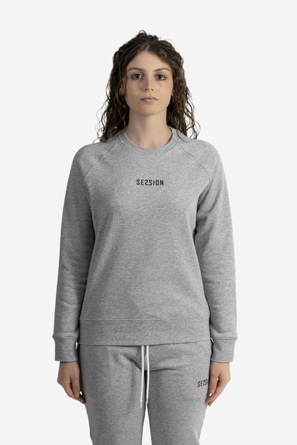 Felpa girocollo con micro logo