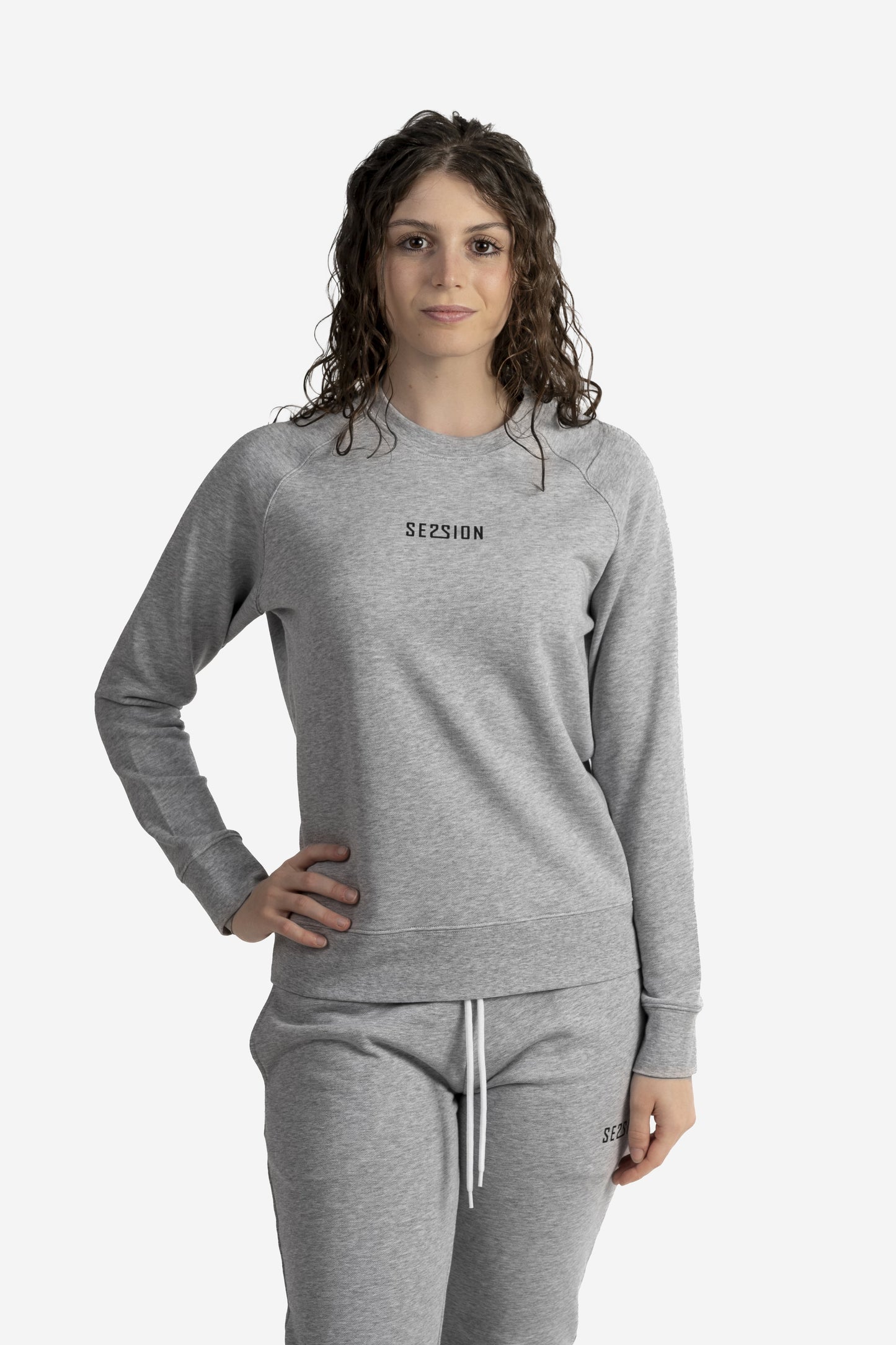 Felpa girocollo con micro logo