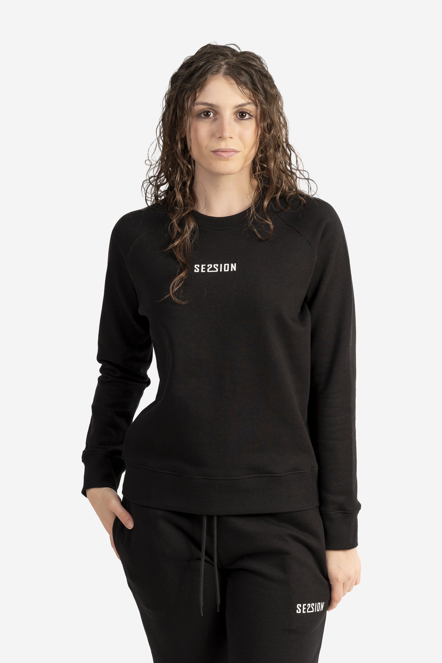 Felpa girocollo con micro logo