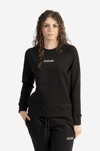 Felpa girocollo con micro logo