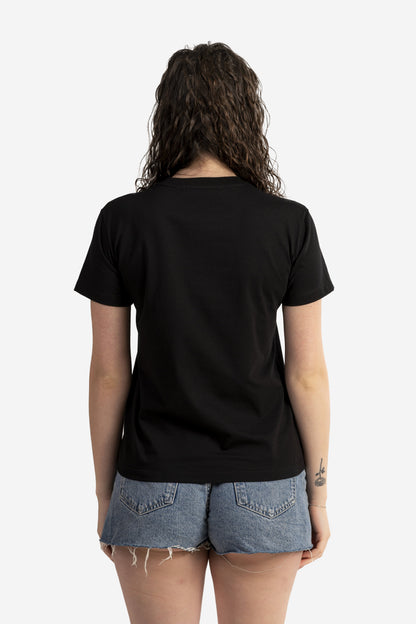 T-shirt con logo pennellato fucsia