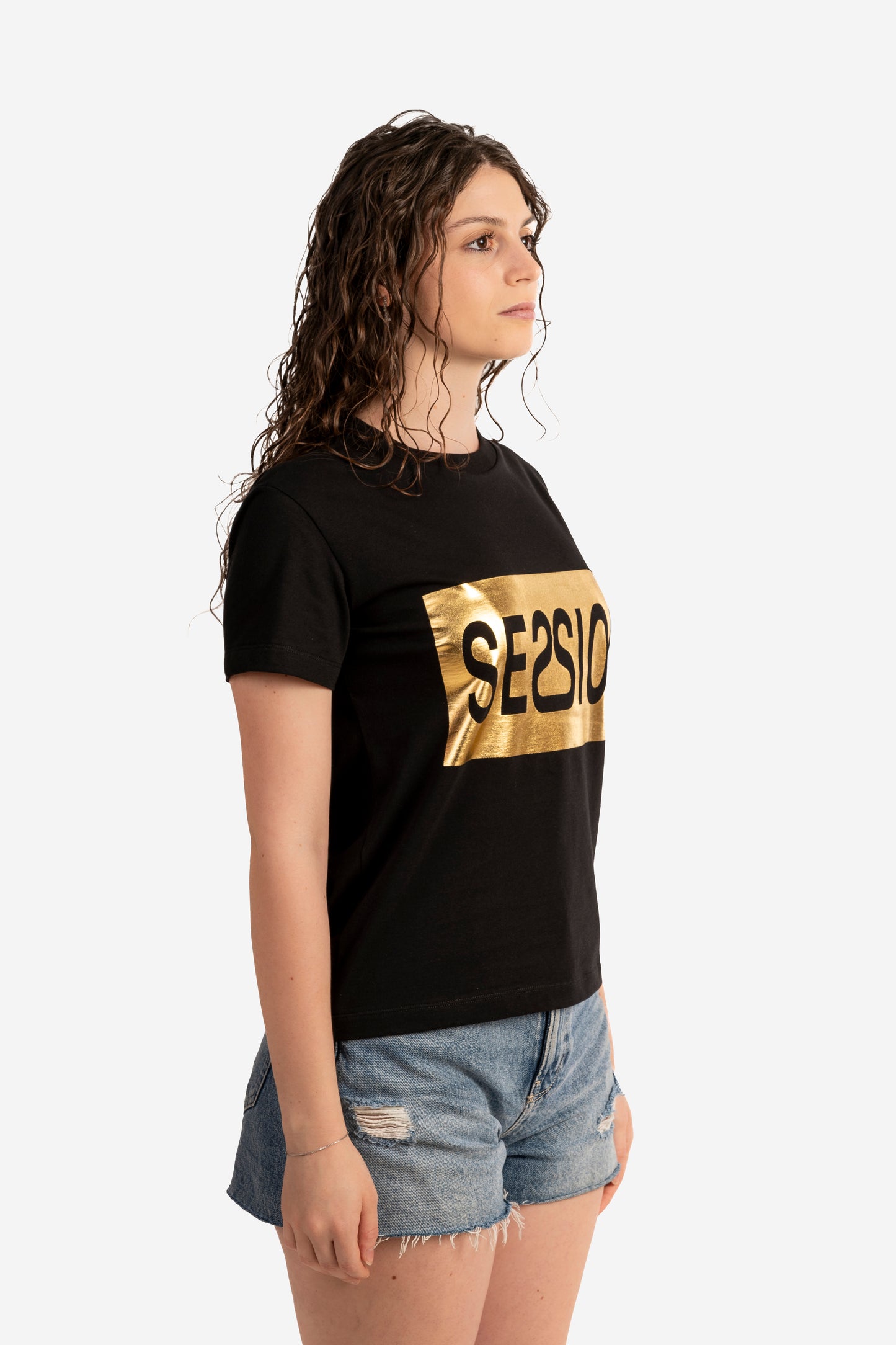 T-shirt con box Session oro