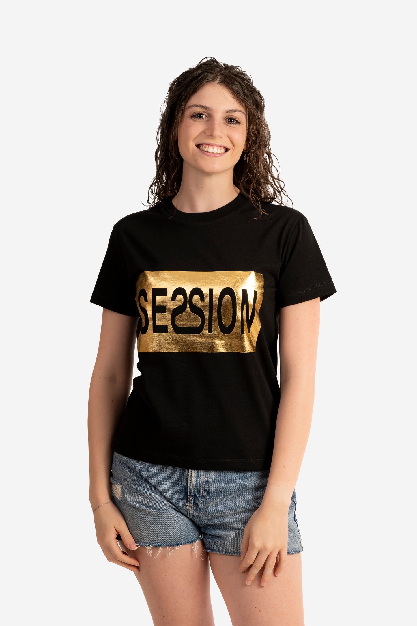 T-shirt con box Session oro